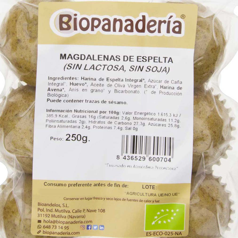 Integral 250g Ecological Espelta Magdalenas