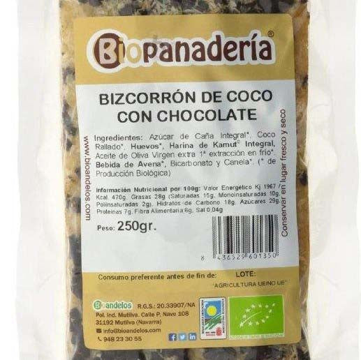 Bolo de Coco com Chocolate 250g Elaboração Artesanal Orgânica