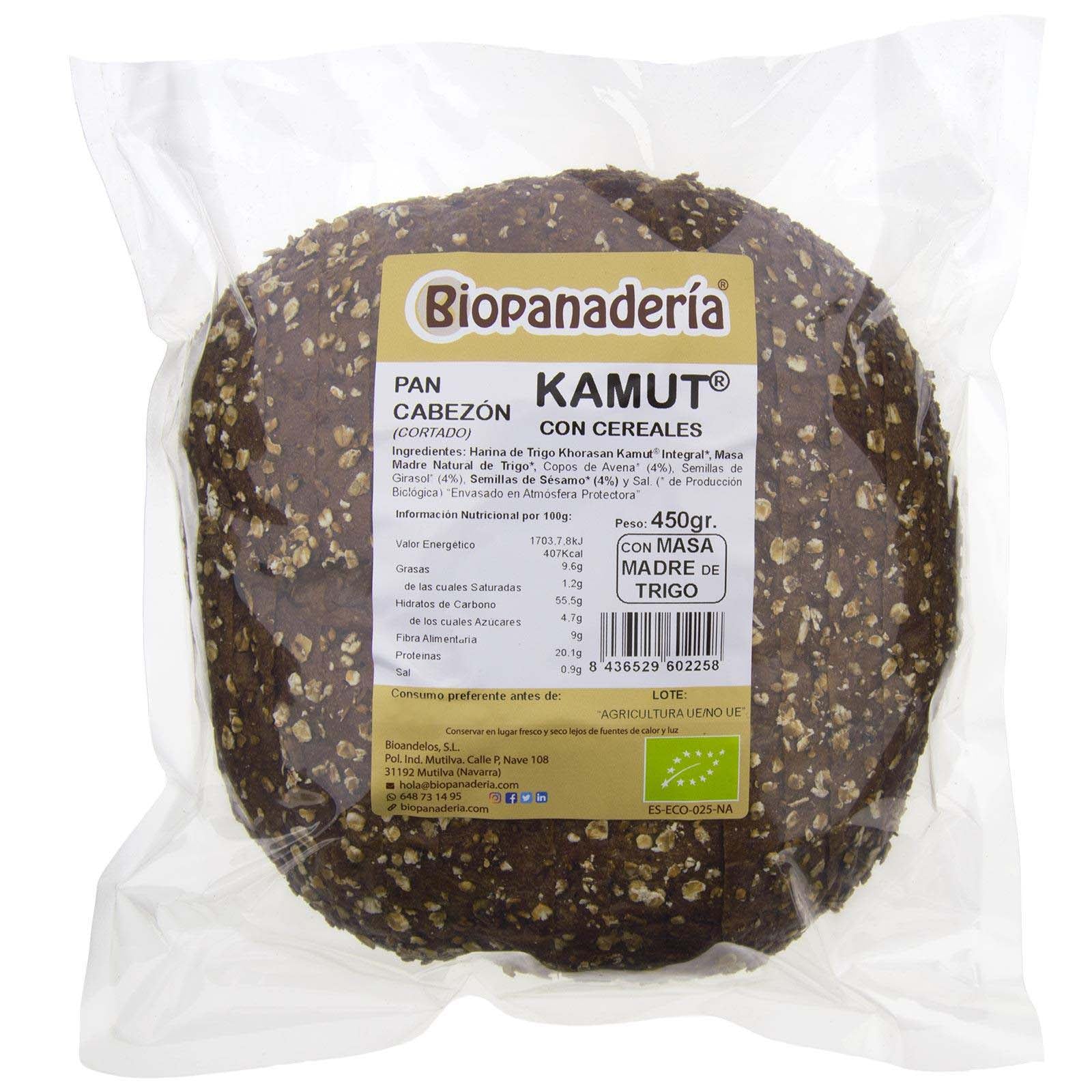 Pão Integral Khorasan Kamut® Trigo Cabezon com Cereais 450g (sem cortes)