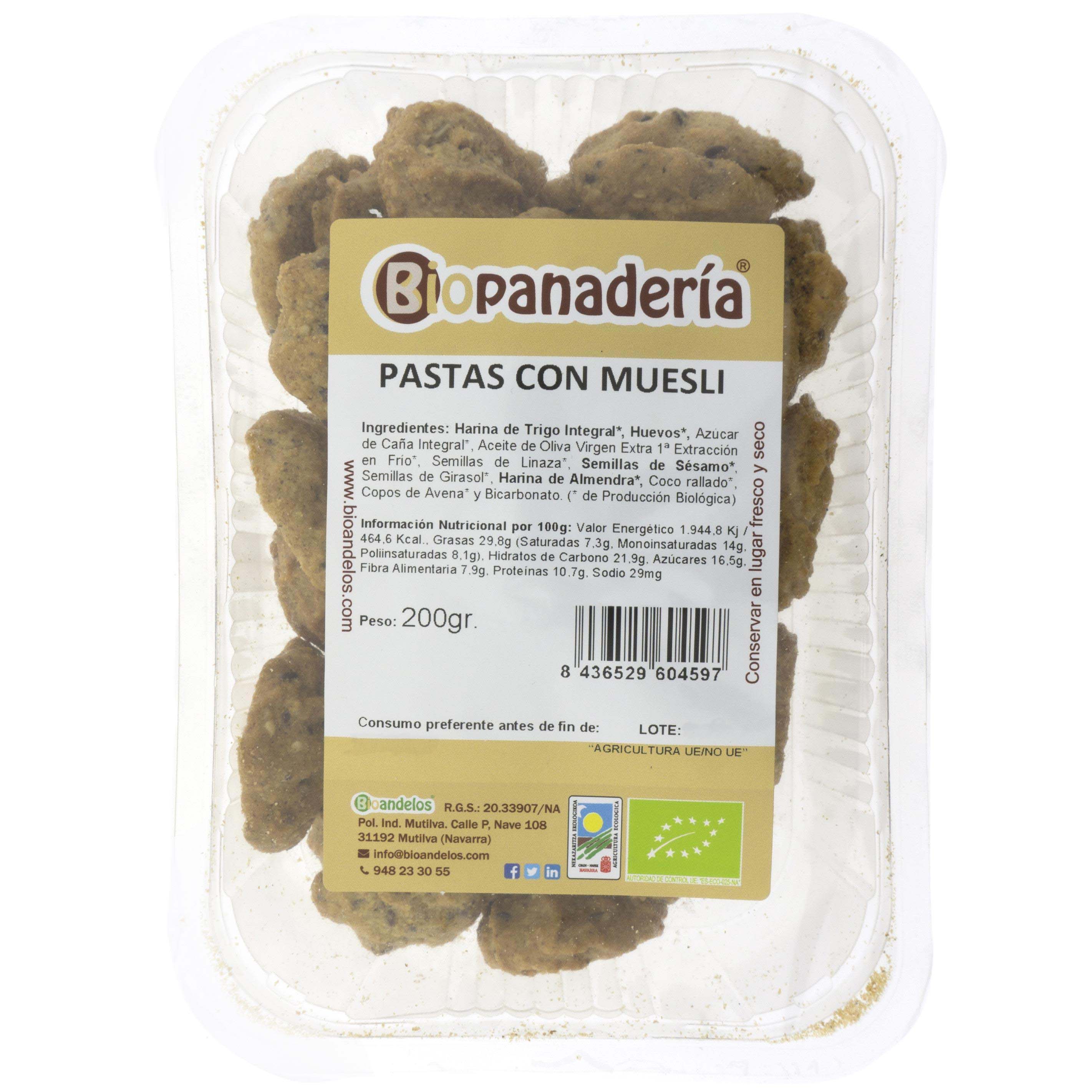 Pasta de Trigo integral con Muesli 200g Orgánica Artesanal Galletas