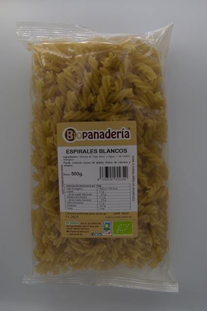 Espirales Blancos Ecológicos 500 g Pasta Bioandelos 